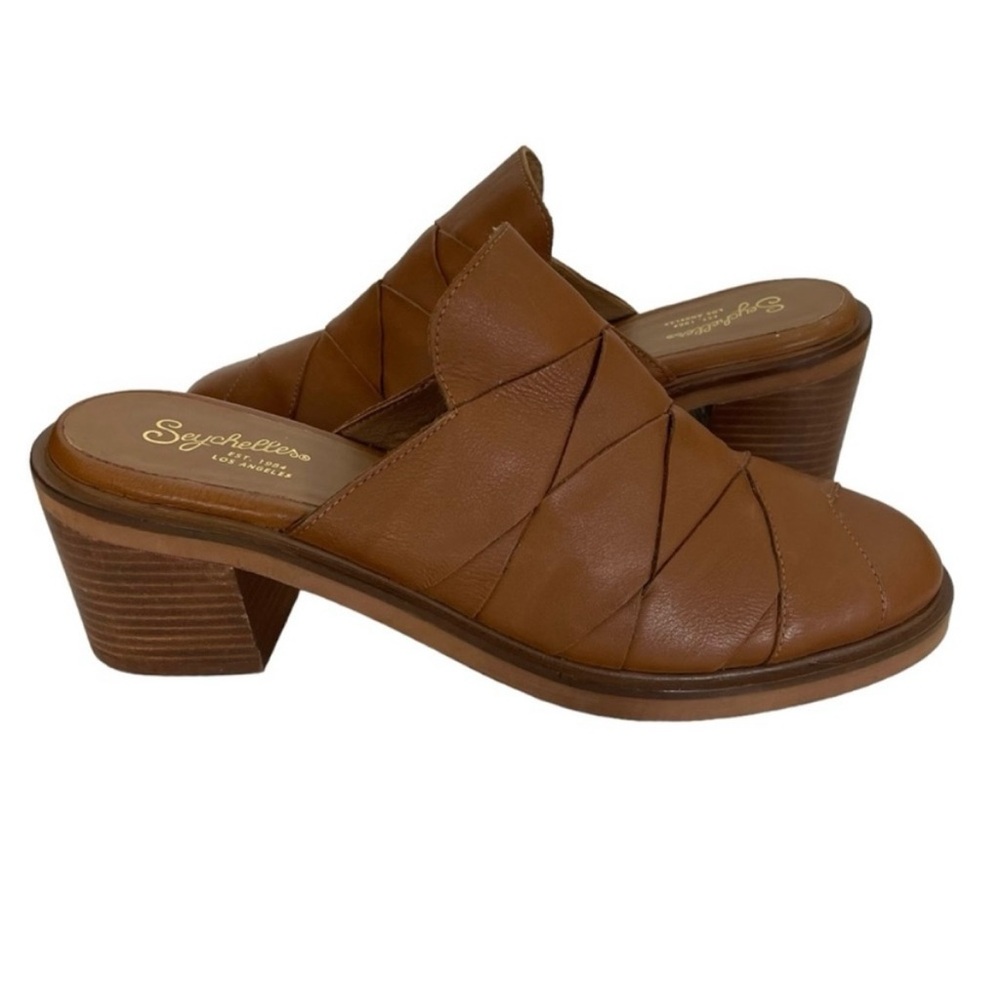 Seychelles Woven Leather Mules Heels Size 11